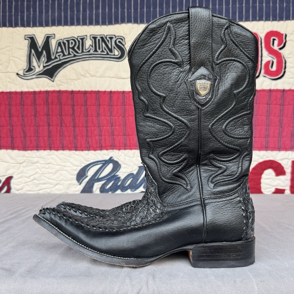 Size 6.5 -‎ Men's Wild West Caiman Hornback Boots 3x Toe Black